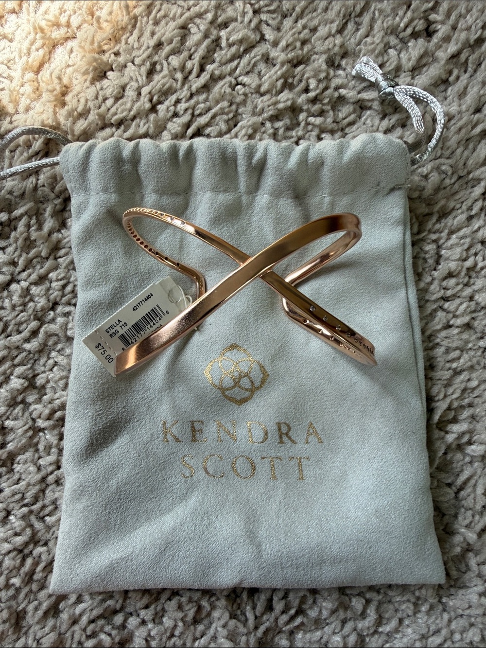 Kendra Scott Rose Gold Crisscross Open Cuff Bracelet - New!